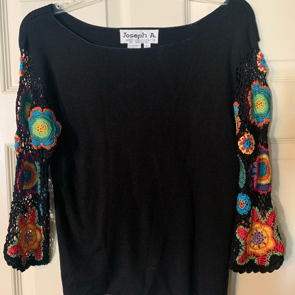 Pull over top with crochet sleeves